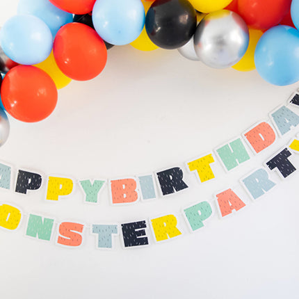 Fionda a forma di lettera del mostro Buon Compleanno 2 pezzi