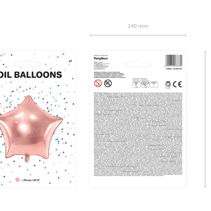 Palloncino ad elio Star Rose Gold vuoto 70 cm