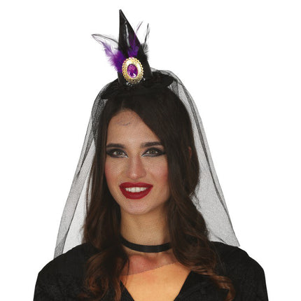 Tiara di Halloween Cappello da strega Velo