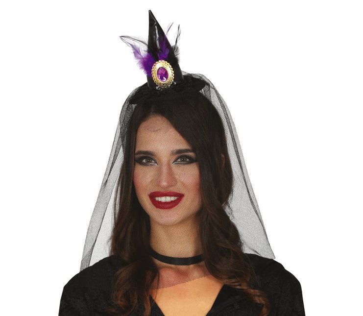 Tiara di Halloween Cappello da strega Velo