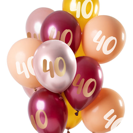 Palloncini 40 anni rosa 30cm 12pz