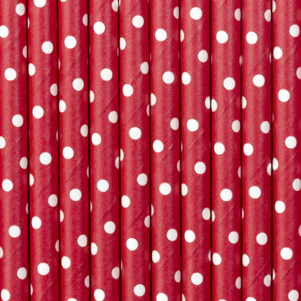 Cannucce di carta rosse 19,5 cm 10 pezzi
