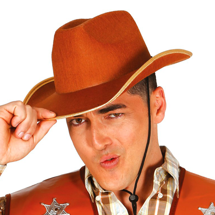 Cappello da cowboy marrone arancione