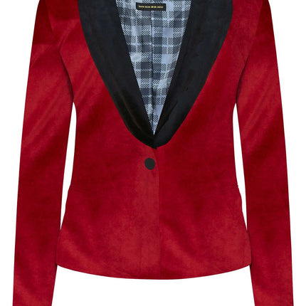 Blazer in velluto rosso bordeaux da donna <tc>OppoSuits</tc>
