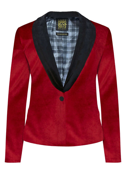 Blazer in velluto rosso bordeaux da donna <tc>OppoSuits</tc>