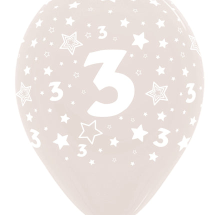 Palloncini Numero 3 Crystal Clear 30cm 25pz