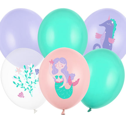 Palloncini a forma di sirena 30 cm 6 pezzi
