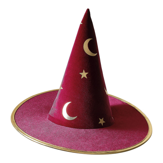 Cappello da strega di Halloween rosso bordeaux bambino