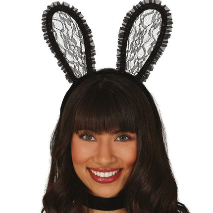 Tiara Rabbit in pizzo nero