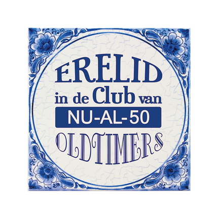 Piastrella blu Delft 50 anni 14,5 cm