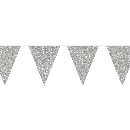 Ghirlande glitterate argento 6m