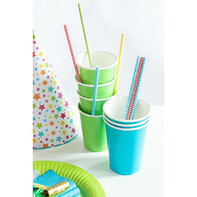 Bicchieri di cartone blu da 350 ml 8 pezzi