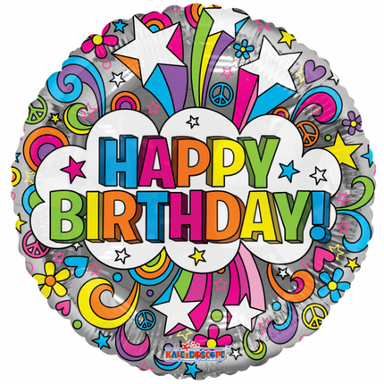 Palloncino ad elio Happy Birthday Groovie 45cm vuoto