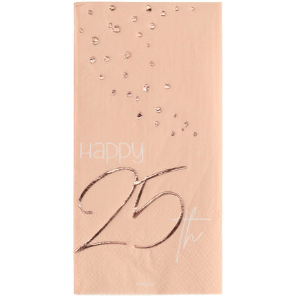 Tovaglioli 25 anni oro rosa 33cm 10pz
