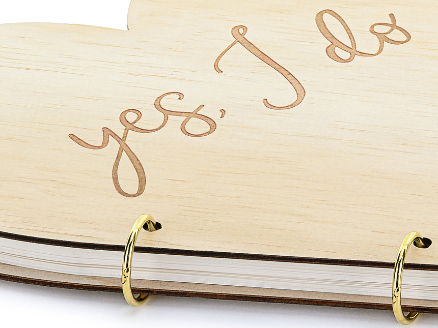 Libro degli ospiti Cuore Yes I Do Wood