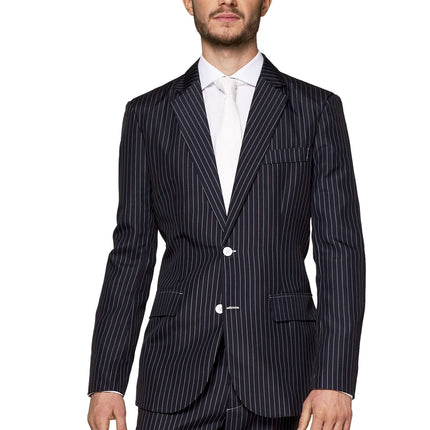 Abito Gangster gessato nero da uomo <tc>Suitmeister</tc>