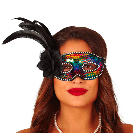 Maschera Piume Multicolore