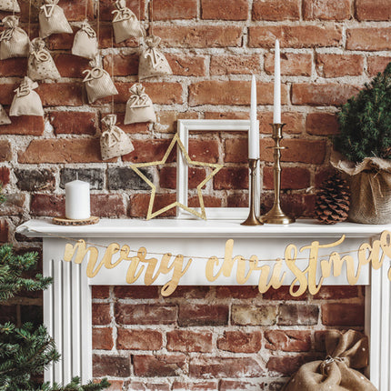 Bandiera in legno Merry Christmas 87 cm