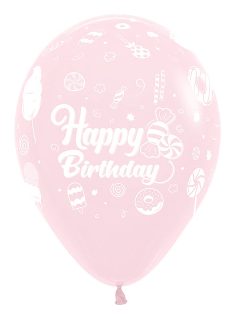 Palloncini Happy Birthday Sweet Pastel Matte Mix 30cm 25pz
