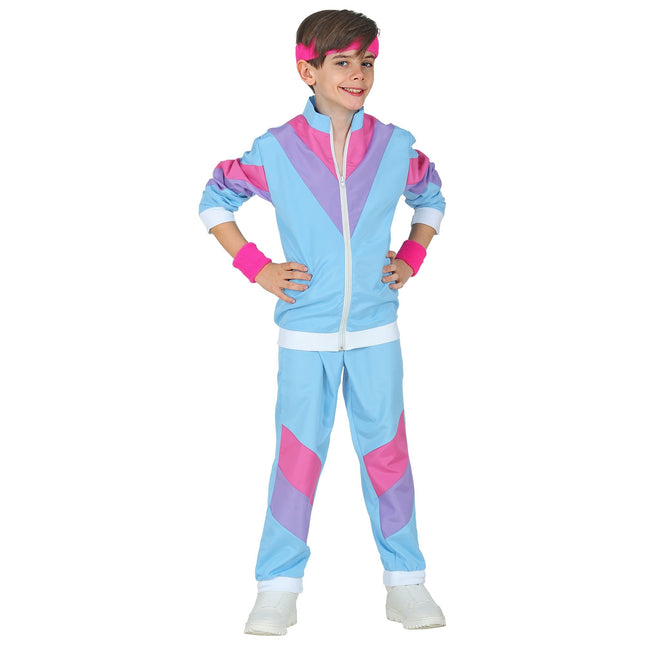 Neon 80S Tuta da ginnastica Fault Blu Bambino