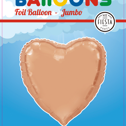 Palloncino ad elio Cuore Oro Rosa XL Vuoto 92 cm
