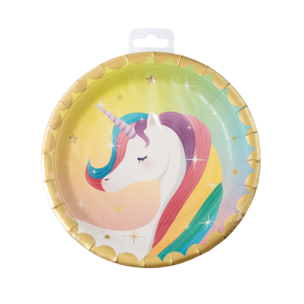 Piatti Unicorno Colorati 23cm 8pz