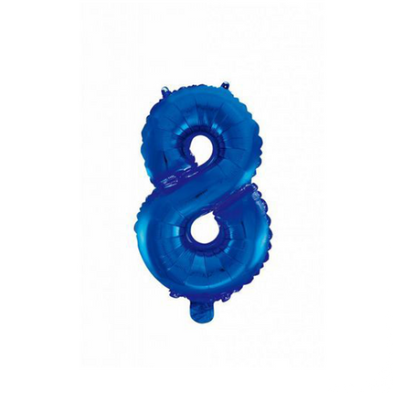 Palloncino in foil Figura 8 Blu 41cm con cannuccia