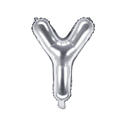 Palloncino in foil Lettera Y Argento Vuoto 35cm