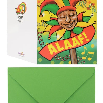 Biglietto d'auguri Maschera su bastone Alaaf