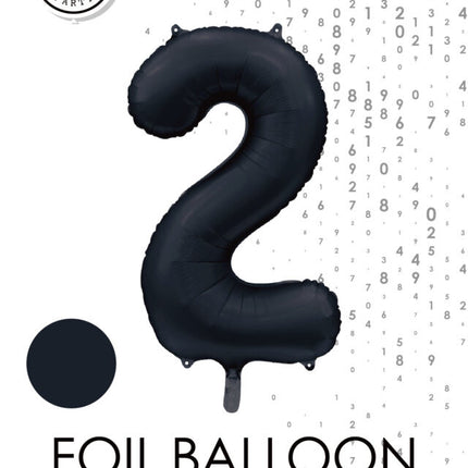 Palloncino nero figura 2 anni lucido 86 cm