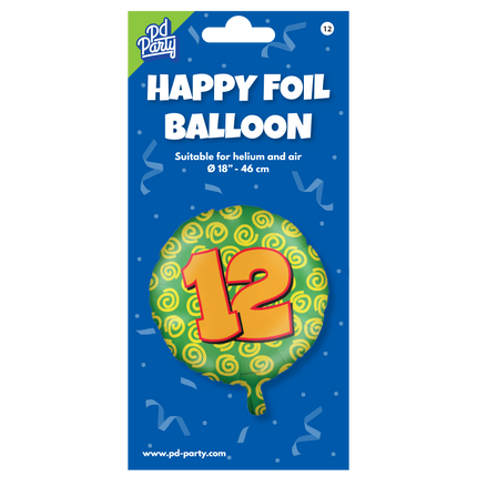 Palloncino a elio 12 anni colorato vuoto 46 cm