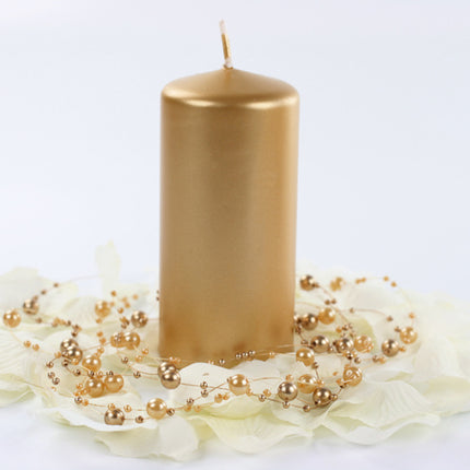 Candela smussata oro metallizzato 12 cm 6 pezzi