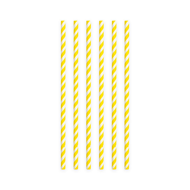 Cannucce di carta a strisce gialle 19,7 cm 20 pezzi
