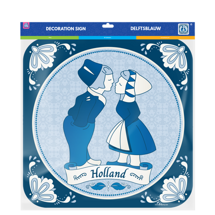 Cartello per porta blu Delft 50 cm