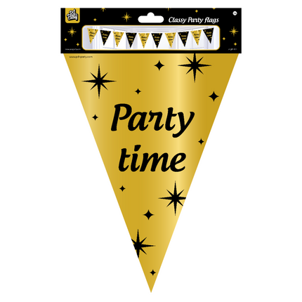 Bandiera Party Time Oro Nero 10m