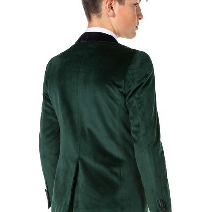 Blazer in velluto verde scuro da ragazzo <tc>OppoSuits</tc>