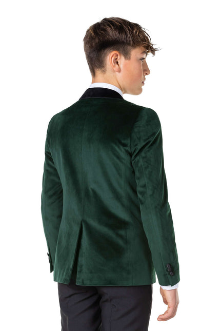 Blazer in velluto verde scuro da ragazzo <tc>OppoSuits</tc>