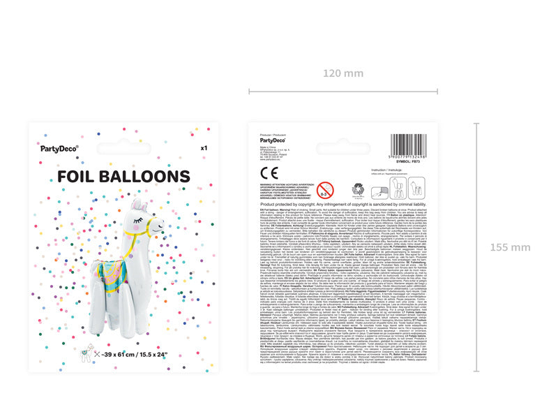 Palloncino ad elio Lama vuoto 61 cm