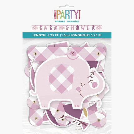 Ghirlanda di lettere di nascita Baby Shower Rosa 1,65m