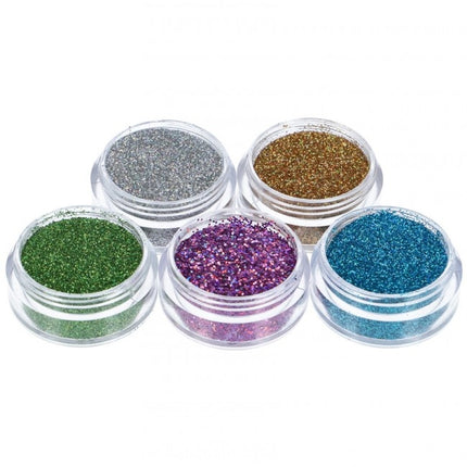 Set di tatuaggi glitterati colorati impermeabili 5 pezzi