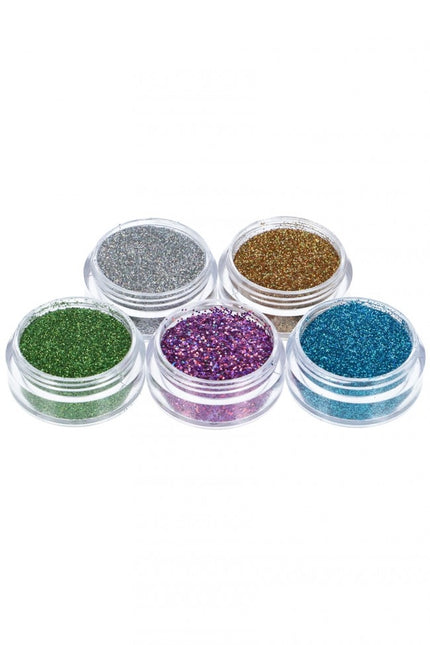 Set di tatuaggi glitterati colorati impermeabili 5 pezzi