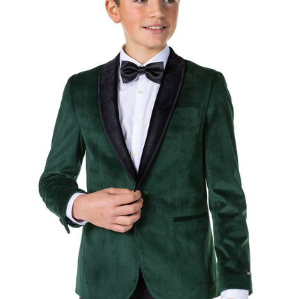 Blazer in velluto verde scuro da ragazzo <tc>OppoSuits</tc>