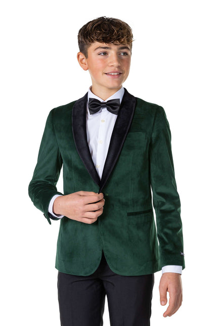 Blazer in velluto verde scuro da ragazzo <tc>OppoSuits</tc>