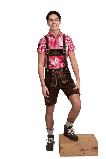 Lederhose marrone da uomo corto