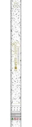 Cannone di coriandoli d'argento ignifugo da 60 cm