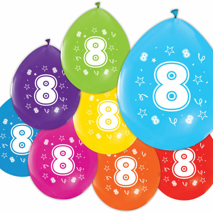 Palloncini colorati 8 anni 30cm 8pz