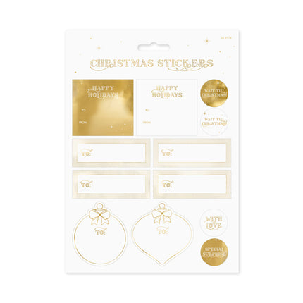 Adesivi regalo Natale Oro