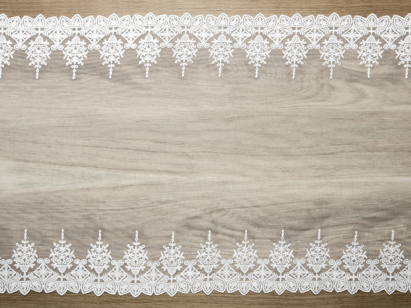 Runner da tavolo in pizzo bianco 45cm 9m