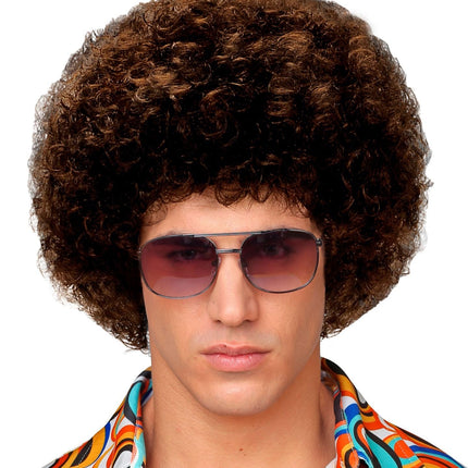 Parrucca afro marrone unisex