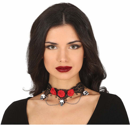 Collana Halloween Testa di Morte Rose